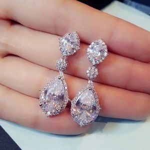 CZ engagement drop Earrings